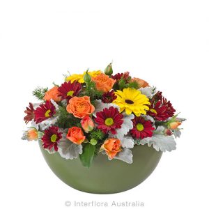 Love with autumn colours - flowers in a bowl